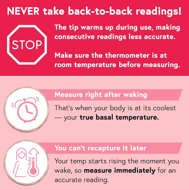iProvn Digital Basal Body Thermometer, 1/100th Degree High Precision, Quick 60-Sec Reading, Memory Recall, Accurate BBT Thermometer for Natural Ovulation Tracking by iProven - Image 4